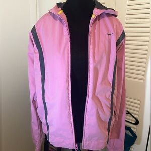 2000s Nike Pink Windbreaker Jacket with Gray Accents